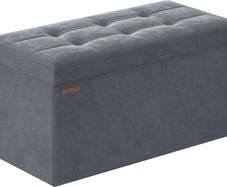 NEW SALE | Storage Ottoman, Foldable Velvet Storage Bench, Footstool, 2 Extra Storage Boxes, 38 x 76 x 38 cm, 300 kg Load Capacity, for Hallway, Living Room, Bedroom