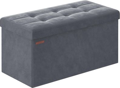 NEW SALE | Storage Ottoman, Foldable Velvet Storage Bench, Footstool, 2 Extra Storage Boxes, 38 x 76 x 38 cm, 300 kg Load Capacity, for Hallway, Living Room, Bedroom