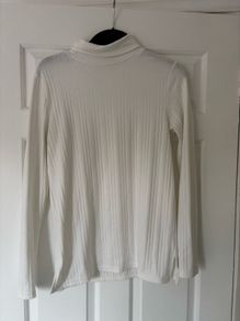 Brave Soul long sleeve polo neck top size S cream