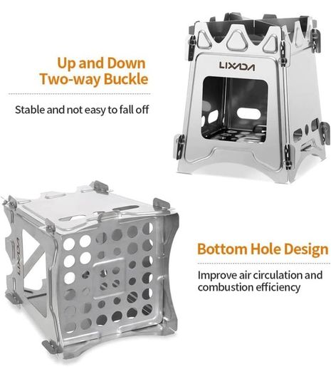 Camping Wood Stove Portable Wood Burning Stove Lightweight Alcohol Stove for Outdoor Cooking Backpacking Hiking Traveling Titanium Stainless Steel (FREE POSTAGE)