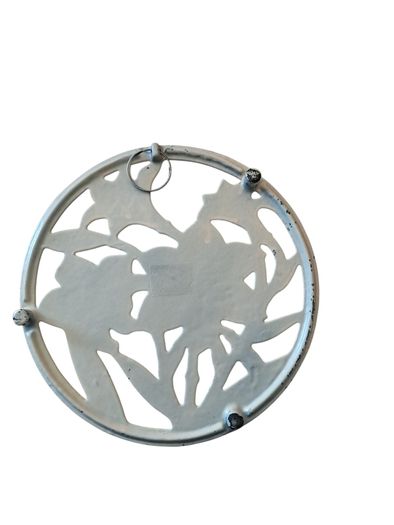 Vintage Enamel Cast Iron floral Trivet/Pot Stand