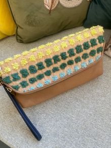 Fossil leather clutch bag. Unique sample bag