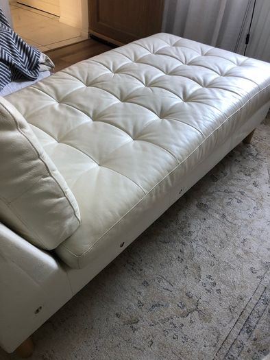 IKEA Landskrona Chaise longue, add-on unit, beige leather