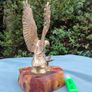 Vintage cast brass eagle on bog oak Image 6