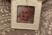 Baby girl christening photo frame as new!