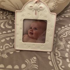Baby girl christening photo frame as new!