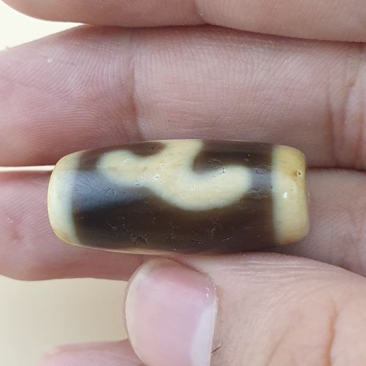 Vintage Unique Pattern Himalayan Tibetan Agate Dzi Bead Amulet