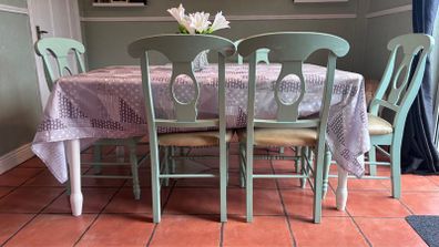 table and six chairs