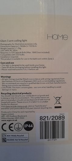 Home Glam 3 Light Ceiling Light - Chrome