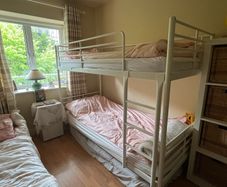 Cream steel bunk beds