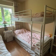 Cream steel bunk beds