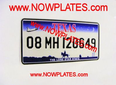 USA Texas Pressed Reflective Plate 12"x6"ins
