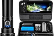 FREE SHIPPING LED Torch, 20000 Lumens Super Bright Torches Led - Adjustable Focus, 5000 mAh, IP67 Waterproof, Powerful Long Lasting Handheld Flashlight for Power Cuts, Camping, Hiking, Emergency