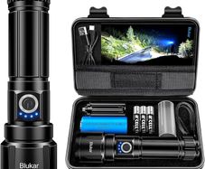 FREE SHIPPING LED Torch, 20000 Lumens Super Bright Torches Led - Adjustable Focus, 5000 mAh, IP67 Waterproof, Powerful Long Lasting Handheld Flashlight for Power Cuts, Camping, Hiking, Emergency