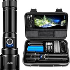 FREE SHIPPING LED Torch, 20000 Lumens Super Bright Torches Led - Adjustable Focus, 5000 mAh, IP67 Waterproof, Powerful Long Lasting Handheld Flashlight for Power Cuts, Camping, Hiking, Emergency