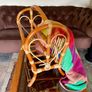 70s Bamboo Heart Shape Magazine Record Rack Image 8