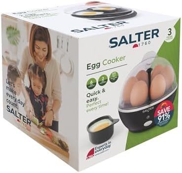 Electric Multi Egg Cooker - 6 Egg Capacity Boiler, Great For Soft Dippy, Hard & Poached Eggs, Includes Measuring Cup, Removable Egg Rack and 2 Poaching Trays, Easy Clean, Compact, 430W