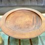 Vintage MCM Wood Fruit Pedestal Bowl Tazza Image 3