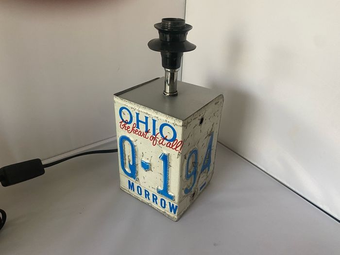 US Reg Plate table lamp
