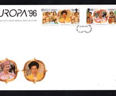 1996 Isle of Man Europa: Famous Women Commemorative Stamps First Day Cover (FDC)
