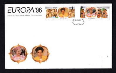 1996 Isle of Man Europa: Famous Women Commemorative Stamps First Day Cover (FDC)