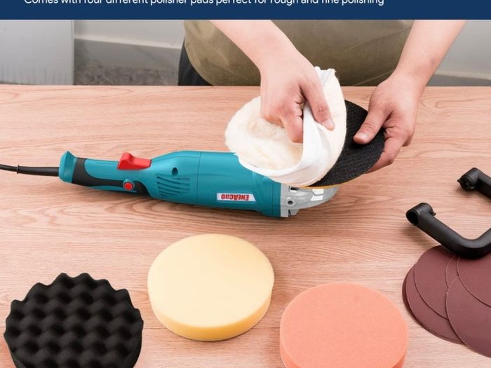 Polisher, Rotary Car Buffer Polisher Waxer, 1200W 180/150 mm Plate, 6 Variable Speed 1500-3500RPM, Detachable Handle Perfect for Boat,Car Polishing and Waxing (FREE POSTAGEh