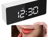 New Digital LCD Large Display Alarm Clock Mirror Lamp Face Home Tool #1426