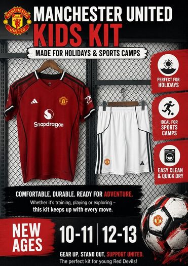 man united kids soccer kit