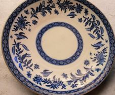 Antique Victorian Coalport Belfort Flow Blue Dinner Plate 1871 Mint Condition