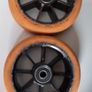 Pair of 110mm Stunt Scooter Wheels (Black/Orange) with Bearings Image 2