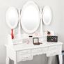 BRAND NEW 7 Drawers Retro Carved Dressing Table With Stool,Tri-Fold,Adjustable Makeup Mirrors,Europe Style Bedroom Furniture Image 6