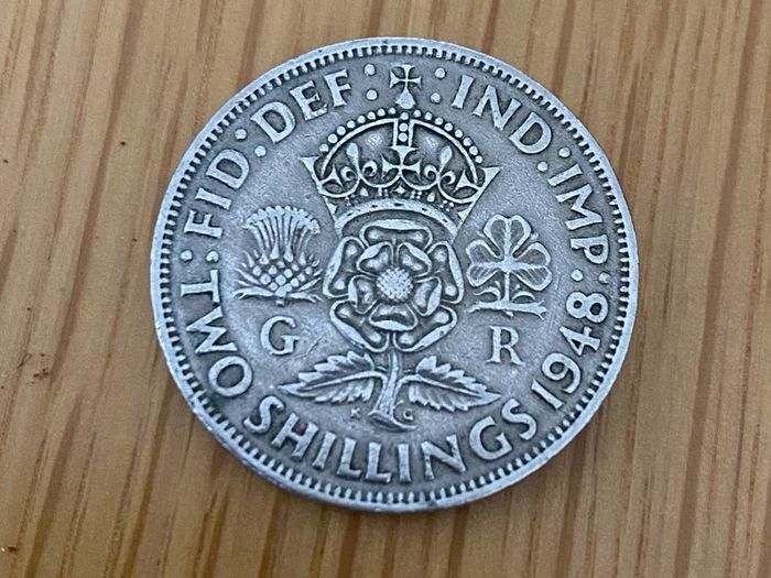 1948 King George VI Florin Two Shilling Coin