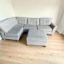 Grey corner sofa with matching footstool Image 2