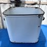 Vintage white enamel bread bin and milk can Image 8