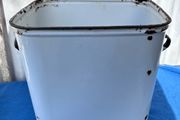 Vintage white enamel bread bin