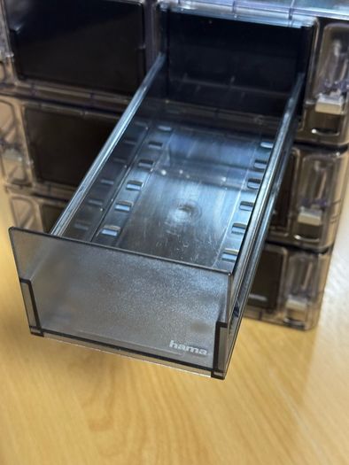 Stackable organising boxes for bits and bobs