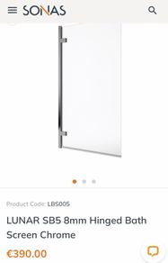 Hinged Bath Screen Chrome