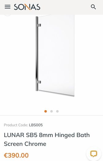 Hinged Bath Screen Chrome