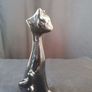 Black Ceramic Cat Vase and Dog Image 4