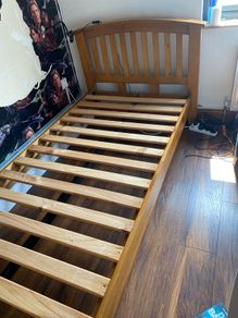 Single Wooden Bed Frame with Slatted Base