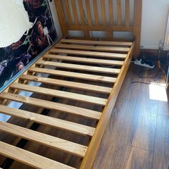 Single Wooden Bed Frame with Slatted Base