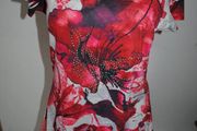 Roman red floral lace tunic size UK10/12 EU38/40 Perfect condition Postage included