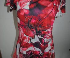 Roman red floral lace tunic size UK10/12 EU38/40 Perfect condition Postage included