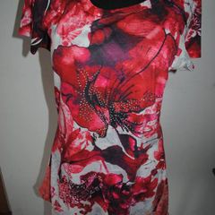 Roman red floral lace tunic size UK10/12 EU38/40 Perfect condition Postage included
