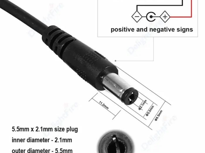 Dc Splitter Cable 5.5mm to 2.1mm