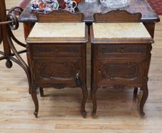 Pair of Antique French Oak Bedside Cabinets