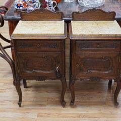 Pair of Antique French Oak Bedside Cabinets