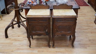 Pair of Antique French Oak Bedside Cabinets