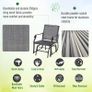 Outdoor Glider Rocking Chair & Table Set, Patio Furniture Bistro Set with 2 Single Seaters Swing Chair and Square Glass Top Table, Grey Image 2
