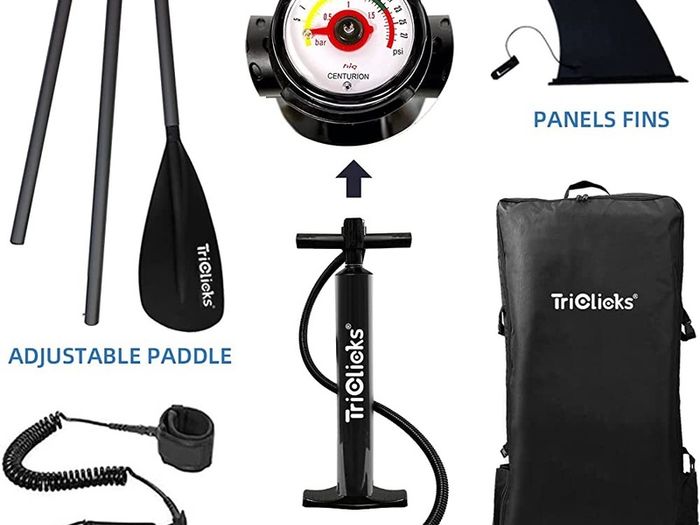 Inflatable Stand Up Paddle Board SUP Inflatable Paddle Board 10ft Surfing Board Kit for Adults, Premium Surfboard Complete Kit with Adjustable Paddle Hand Pump Fin Leash Backpack (FREE POSTAGE)